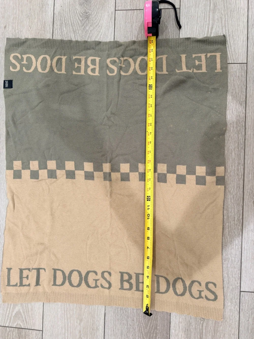 LET DOGS BE DOGS Reversible Pet Blanket by Unknown Brand - Tan & Olive